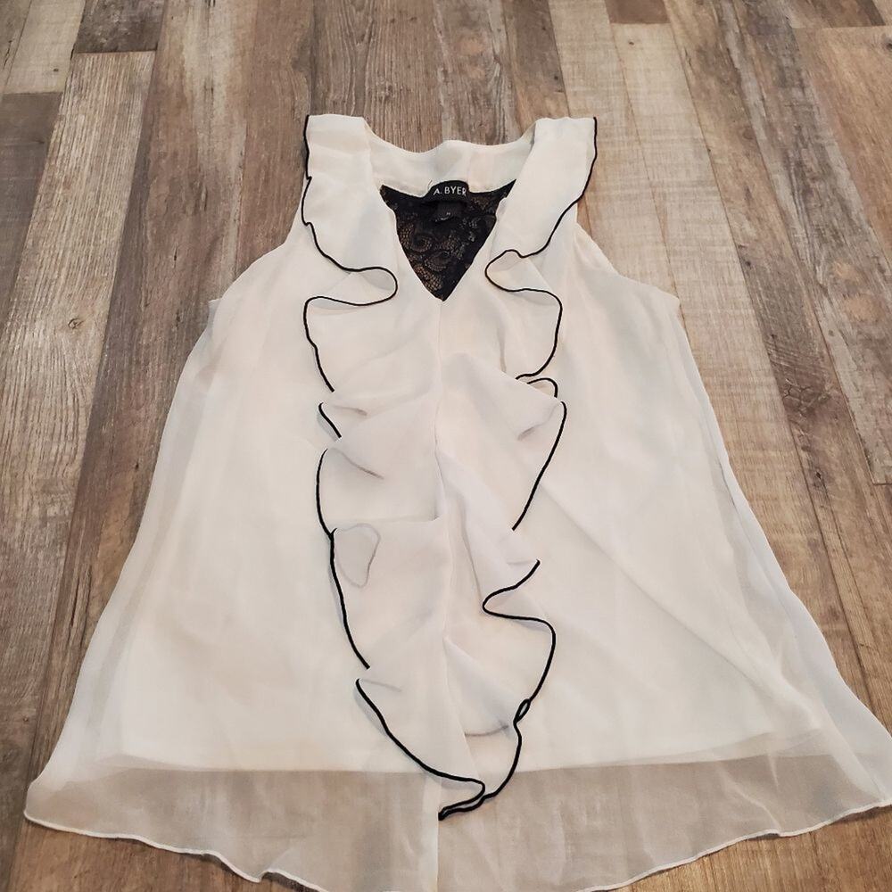 A. Byer medium womens sheer tank top blouse